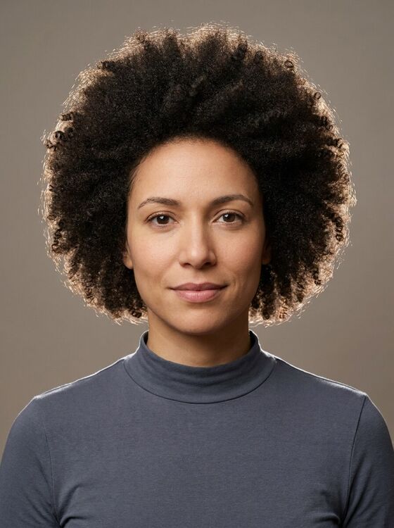 A style shown on type 4B hair